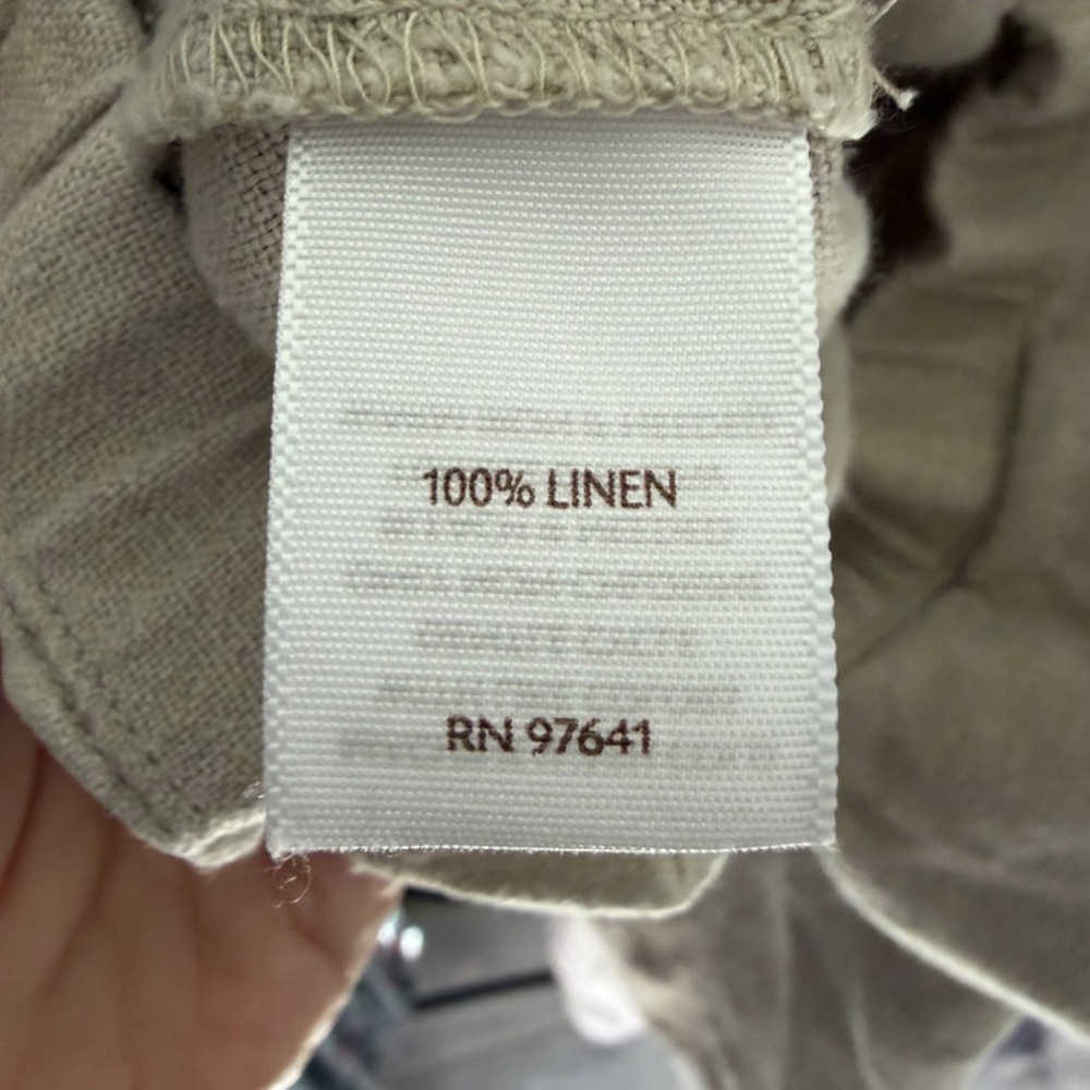 J Jill Love Linen Flax Pull-on Wide Leg Cropped Pant Size M/Tall - Picture 6 of 6
